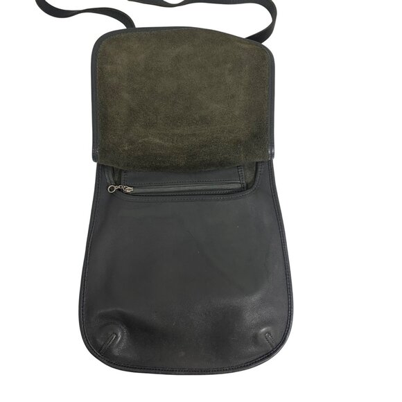 Y2K Coach 9135 Black Leather Slim Hippie Flap Saddle Bag Crossbody Bag USA - Picture 4 of 11